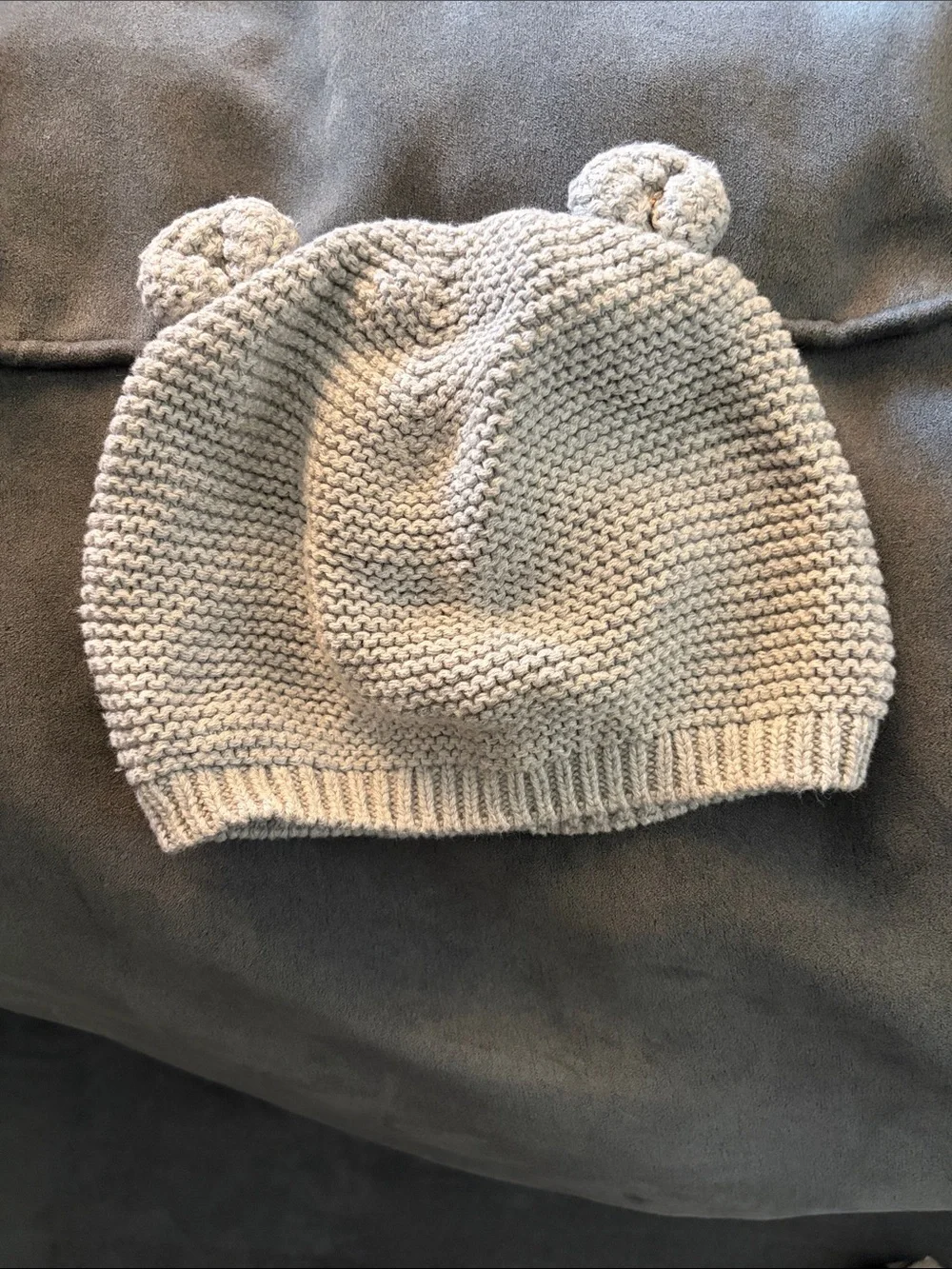 GAP Kids Cream Knit Bear-Ear Beanie
